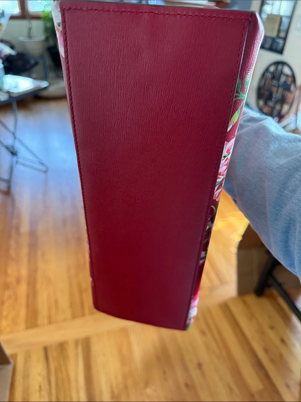 Gucci Red Floral Top-Handle Crossbody Bag